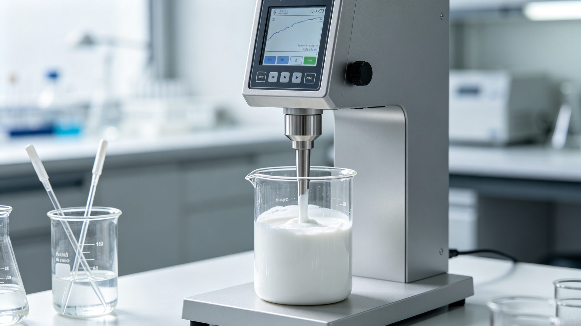 Medición de reología y viscosidad en una formulación industrial